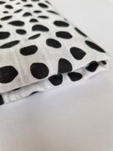 Load image into Gallery viewer, LARGE DALMATIAN PRINT BLACK AND WHITE SENSORY BABY MUSLIN

